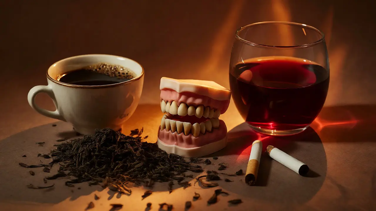 Káva, víno a cigarety jako hlavní příčiny zabarvení zubů